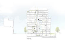 East-West Section showing daylighting in the building. - Photo Credit: Behnisch Architekten